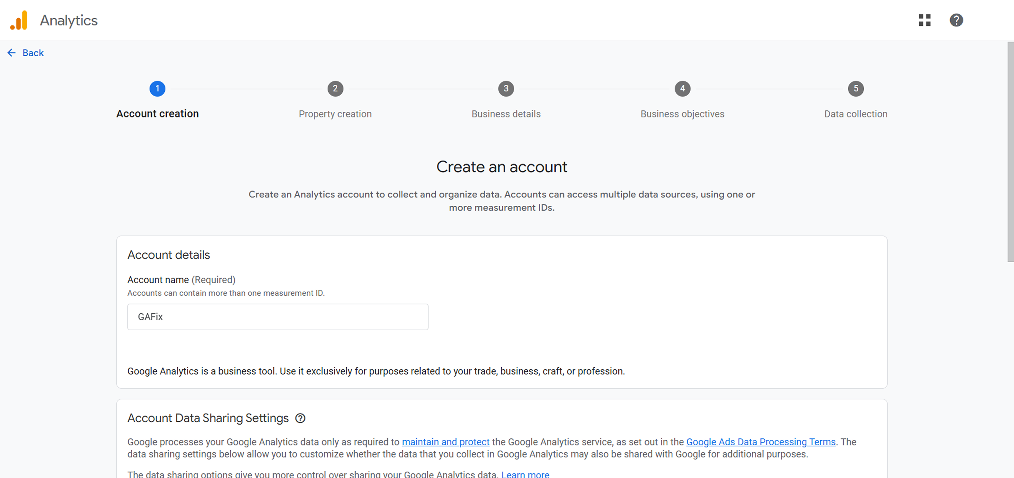 Create a Google Analytics Account
