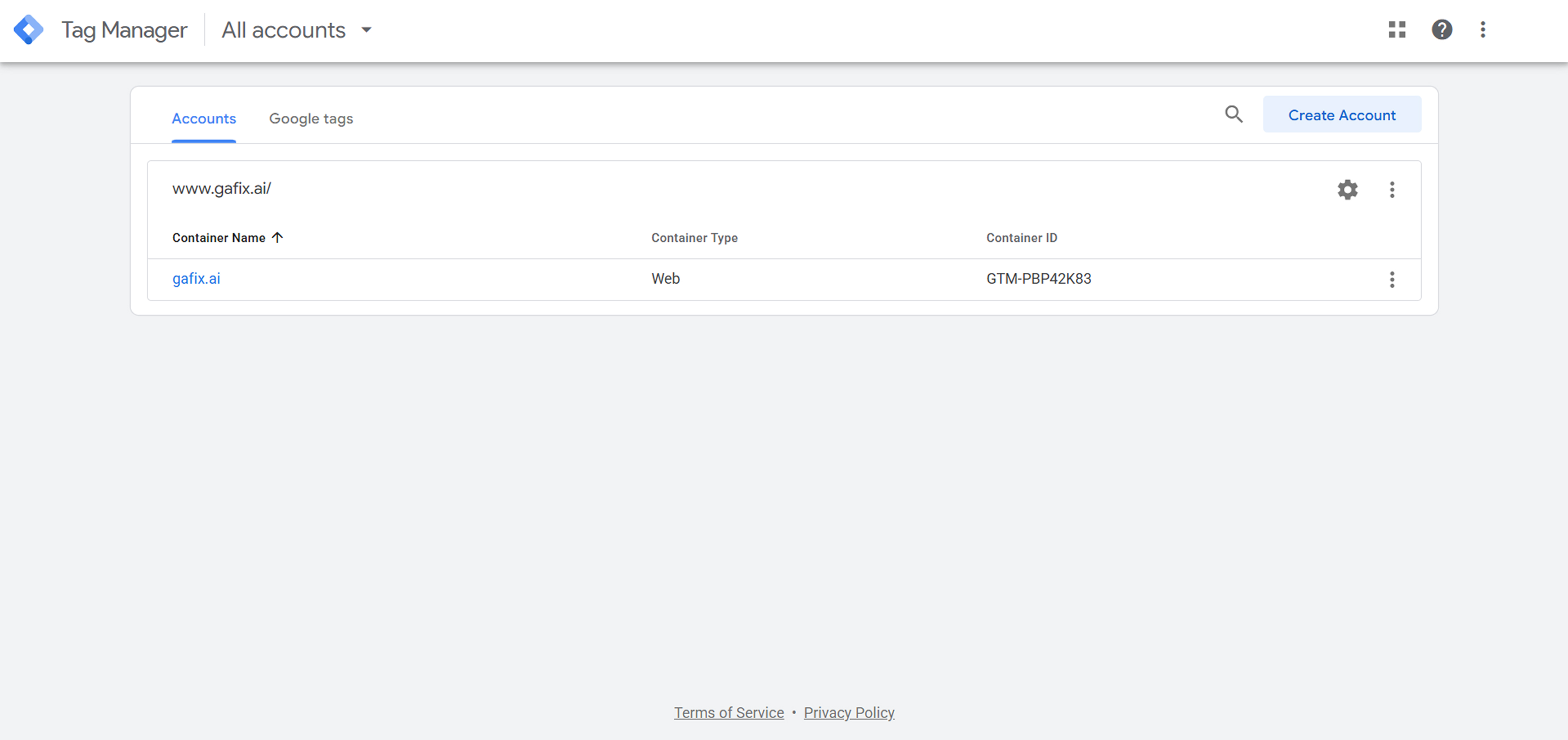 Log in to GTM