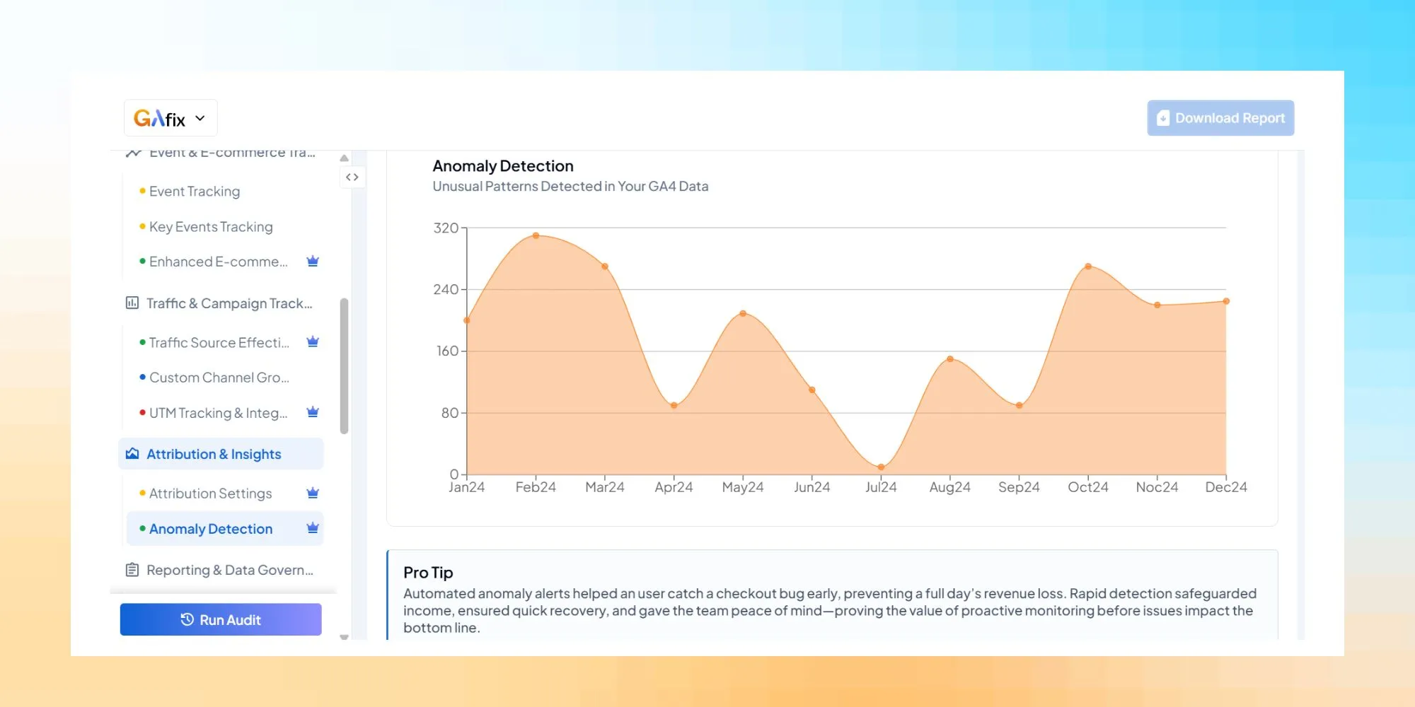 Attribution & Insights - Google Analytics 4 audit tool